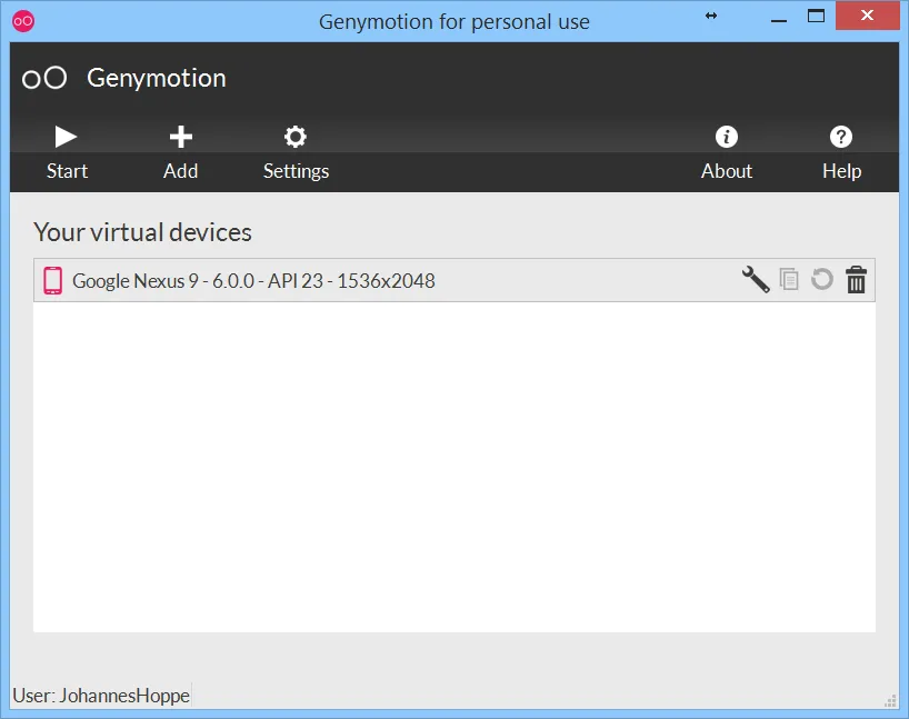 Screenshot Genymotion